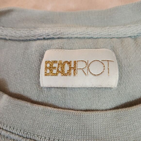 Beach Riot Beach Club Crewneck Sweatshirt, Light Blue-Green, Sz L - Picture 3 of 8